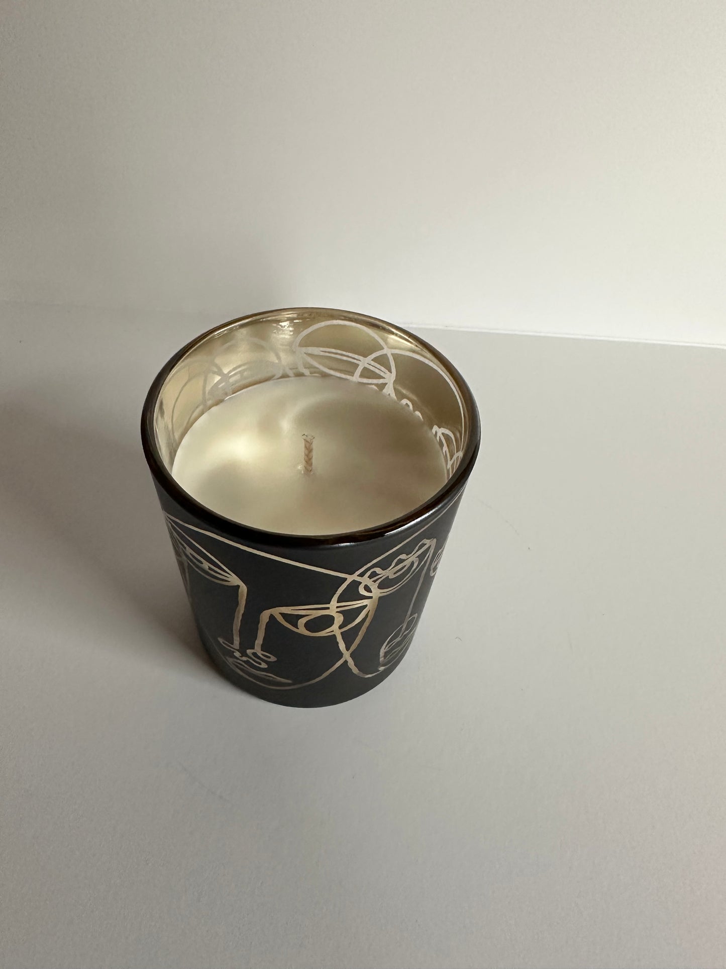 Kerze Gesichter (schwarzes Glas)
